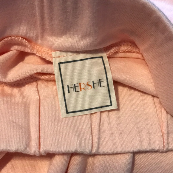 HERSHE PEACH COLORED DOUBLE RUFFLE HEM SKIRT - Picture 2 of 4